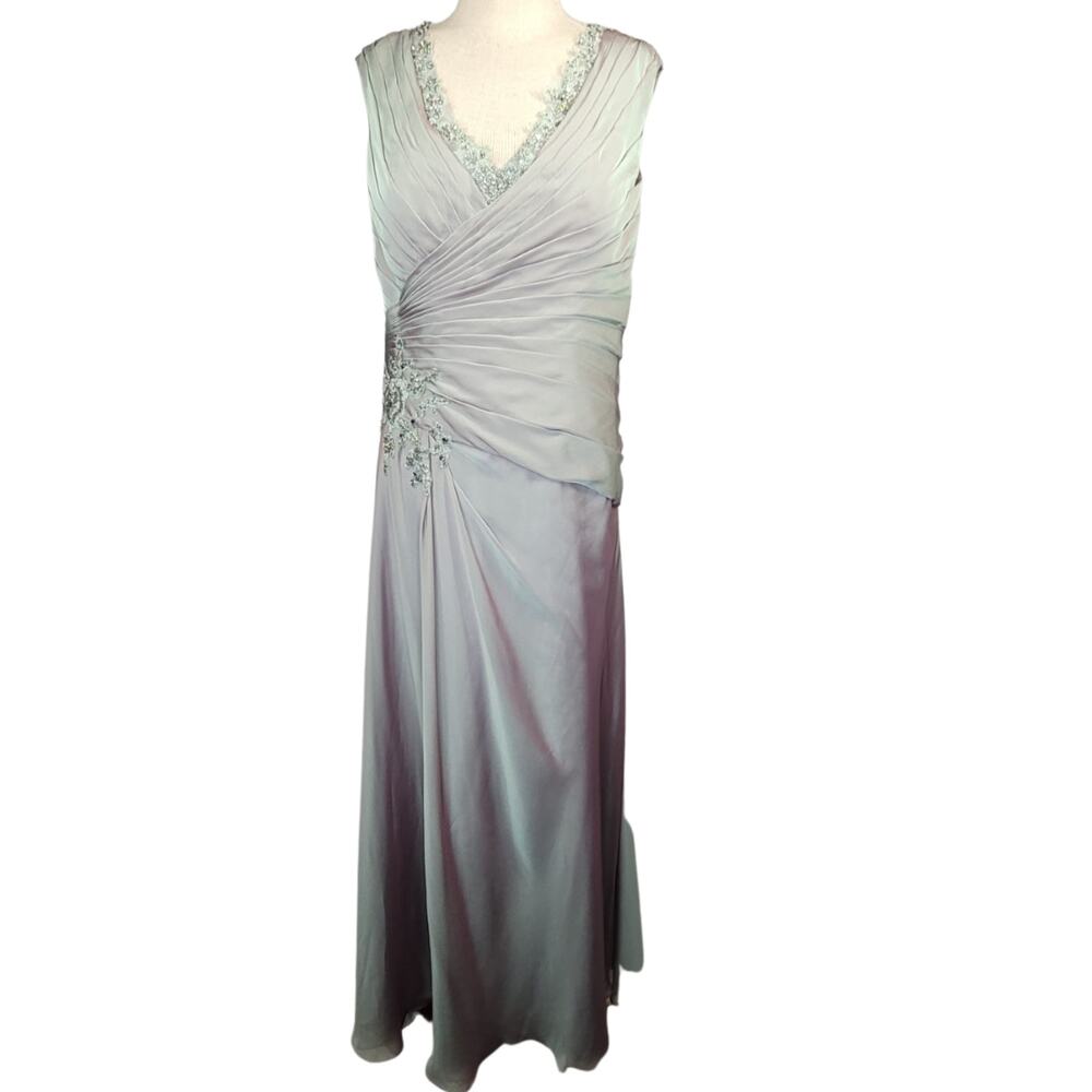 Silver Iridescent Maxi Dress Size 10 New with Tags